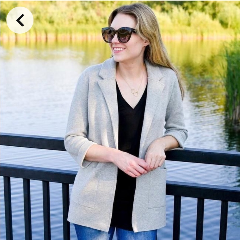 NWT J Crew Plus Sophie Open Front Heather Gray Sweater Blazer 22 24